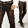 Double belt grunge wine jeans jeans