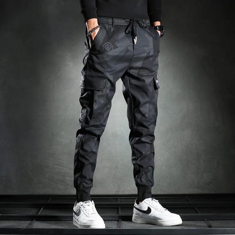 Men s Elastic Waist Drawstring Cargo Jogger Pants RebelsMarket