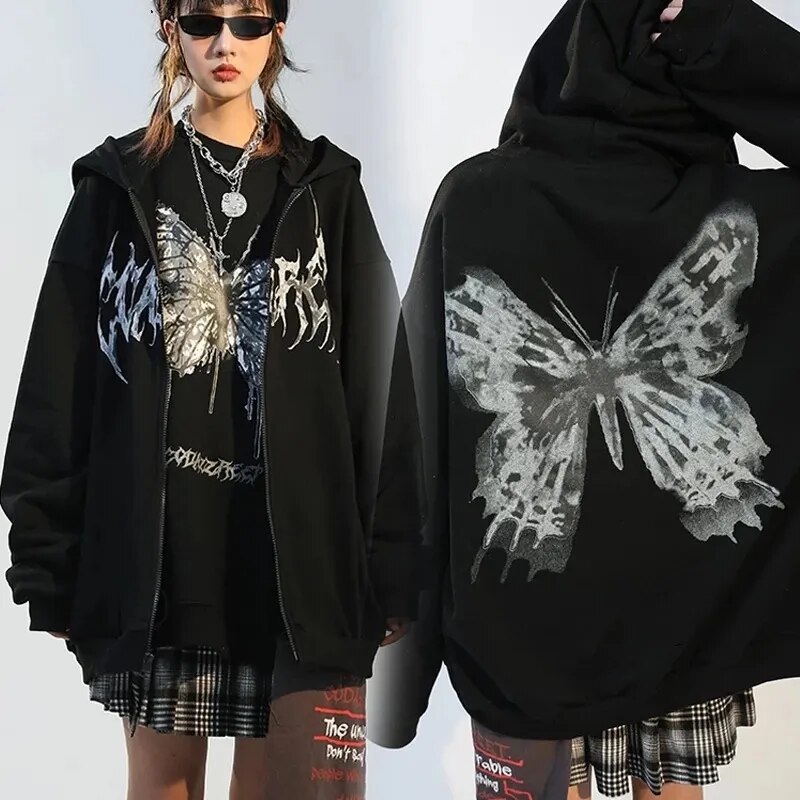 Butterfly zip up sale