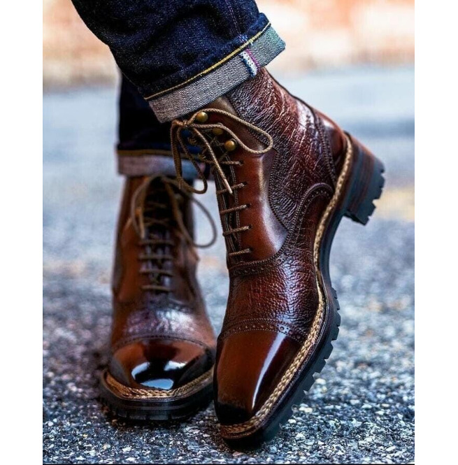 Tailor Made Leather Military Marching Boot High Ankle RebelsMarket