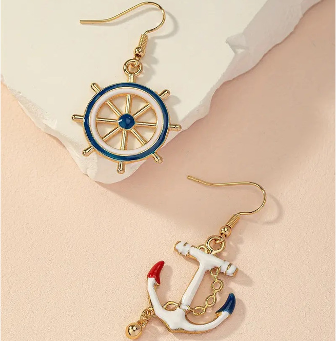 Boho Nautical Anchor Marine Wheel Ship Rudder Drop RebelsMarket