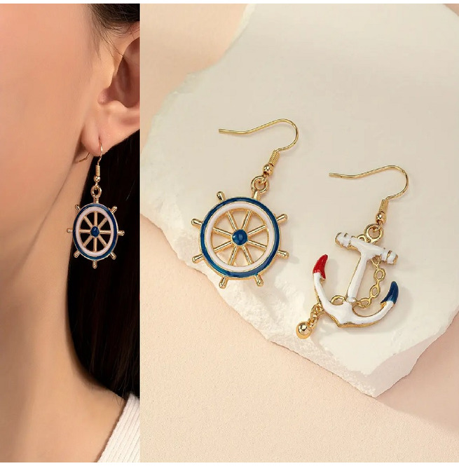 Boho Nautical Anchor Marine Wheel Ship Rudder Drop RebelsMarket