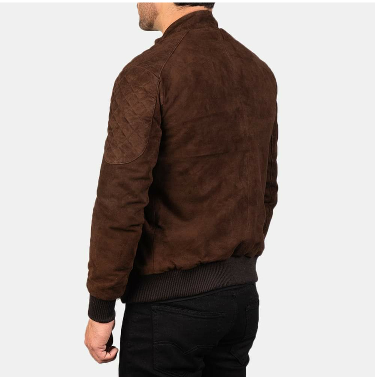 Men Brown Suede Slim Fit Jacket, Men Brown Suede Biker | RebelsMarket