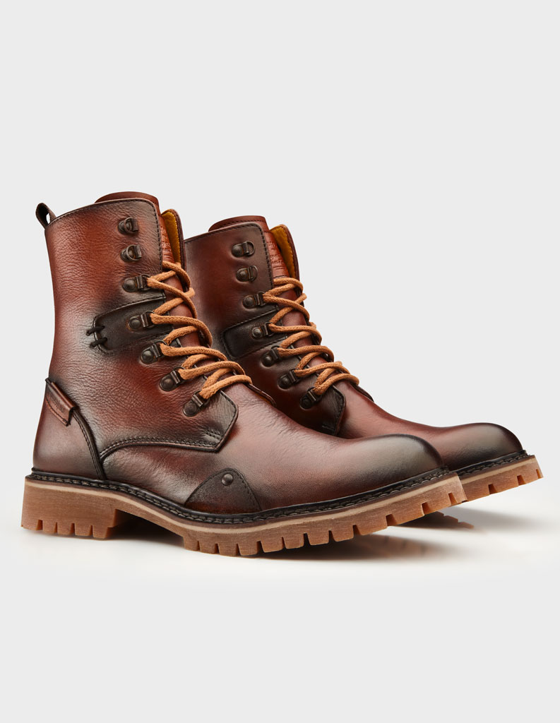 genuine leather lace up boots