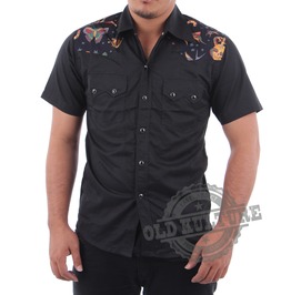 rockabilly button shirt christmas roll rock cowboy snap