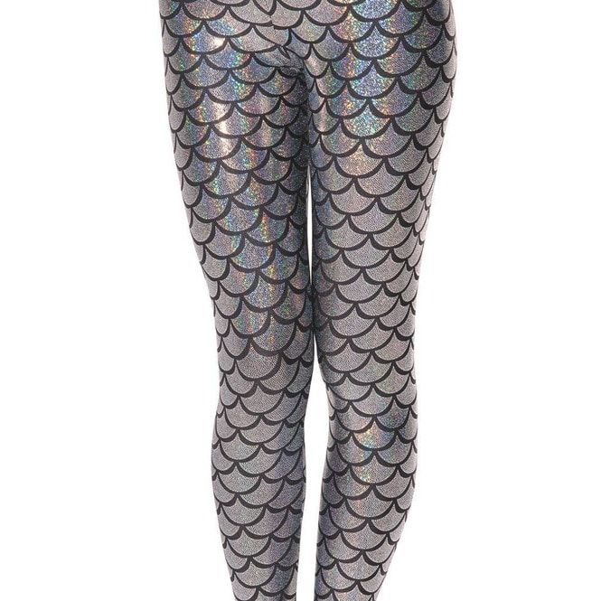 Womens Mermaid Pattern Stretch Leggings