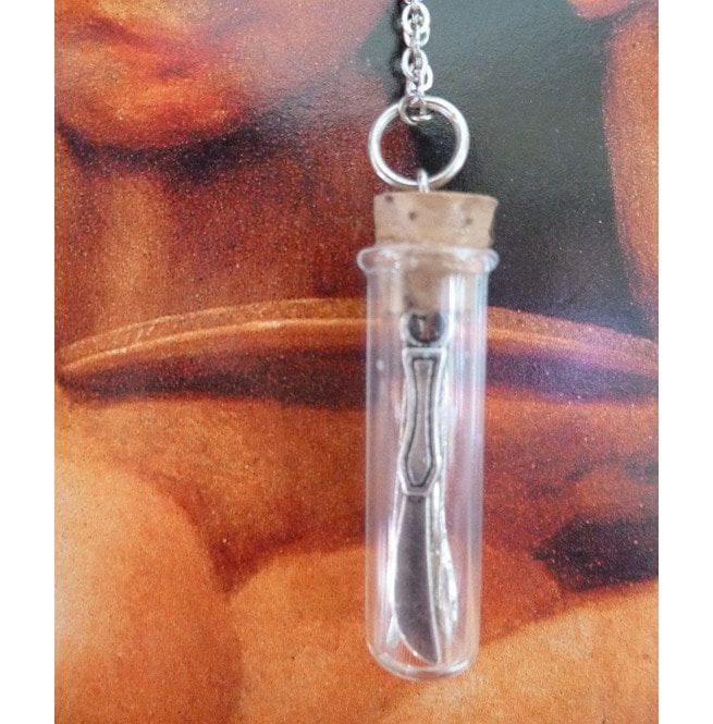 Antique Knife Fork Spoon Necklace, Glass Vial, Chain RebelsMarket
