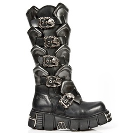 738 New Rock High Goth Boots Quality Black Leather Steel Tower Punk Boot 738 New Rock High Goth Boots Quality Black Leather Steel Tower Punk Boot