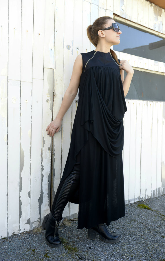 long_asymmetrical_tunic_draped_tunic_zipper_dress_black_dress_dresses_4.jpg
