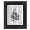 Wonderland White Rabbit Printed Upcycled Vintage Dictionary Paper 8"X11" Wonderland White Rabbit Printed Upcycled Vintage Dictionary Paper 8"X11"