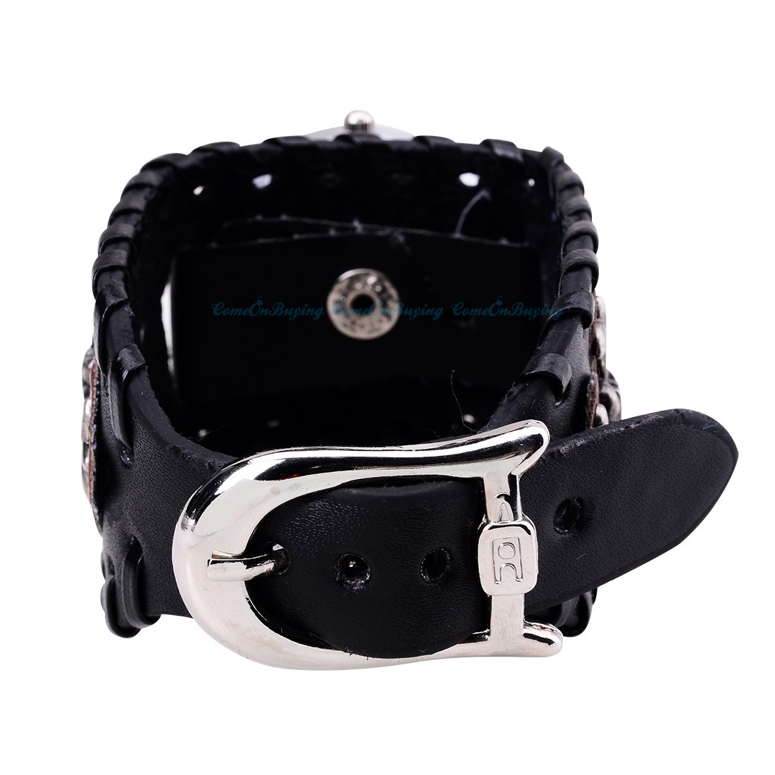white_cross_rock_punk_leather_heavy_cuff_chain_skull_bracelet_wrist_watch_watches_2.jpg
