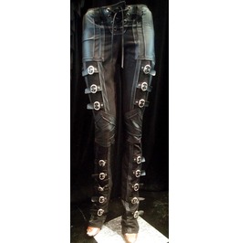 Men's Rocker Buckle Black Lace Up Sexy Gothic Vampire Pants Trousers Men's Rocker Buckle Black Lace Up Sexy Gothic Vampire Pants Trousers