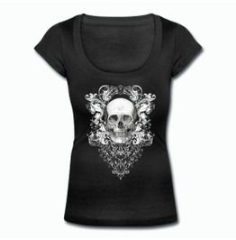 Bat Coffin Womens Genuine Darkside Scoop Neck T Shirt