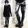 Ultra long zombie gauze punk gothic punk distressed tie dye legging black leggings