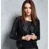 Womens punk rivets faux leather motorcycle jacket jackets
