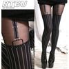Burlesque pinstripe pantyhose socks