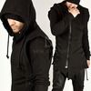 Avant garde side eyelet accent asymmetric zip up hoodie 71 hoodies and sweatshirts