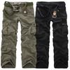 Fashion mens zipper and multi pocket cargo pants no belt pants