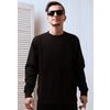 Heavyweight Cotton Sweatshirt Crew Neck Unprinted Pullover Men's Black Top Heavyweight Cotton Sweatshirt Crew Neck Unprinted Pullover Men's Black Top
