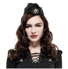 Military Army Officer Sky Captain Costume Steampunk Black Cap Hat Military Army Officer Sky Captain Costume Steampunk Black Cap Hat