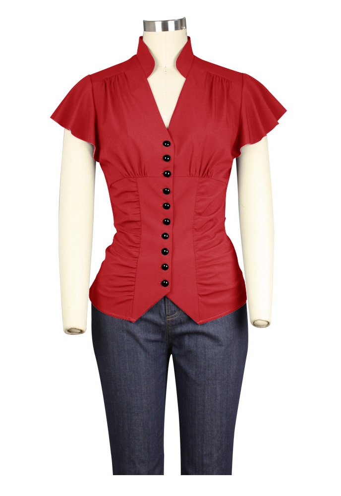 button_up_ladies_blouse_sash_bow_pin_up_top_reg_and_plus_sizes_9_to_ship_standard_tops_6.jpg