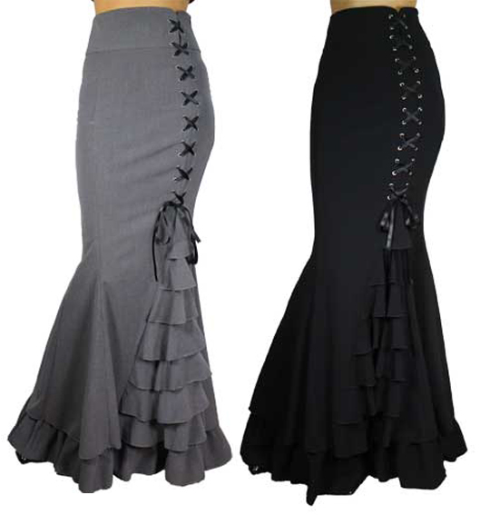 black_or_gray_long_mermaid_fishtail_lacing_skirt_regand_plus_sizes_9_to_ship_skirts_6.jpg