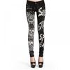 Black skinny jeans grey skull print jeans