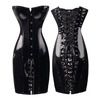 Womens sexy lace up pvc overbust corset lace up dress with g string m610 bustiers and corsets