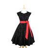 Black Damask Full Circle Skirt Swing Dress Black Damask Full Circle Skirt Swing Dress