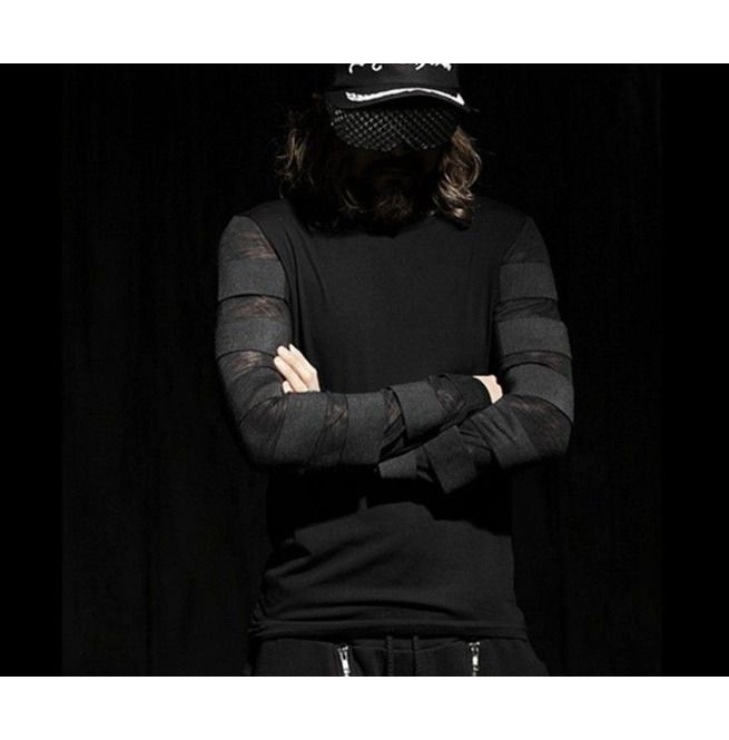 New Arrival Black/Gray Striped Style Sleeve Men’s | RebelsMarket
