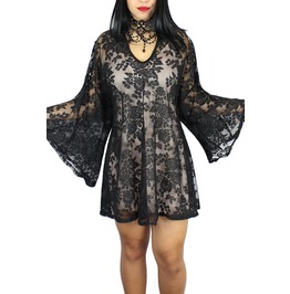 Sexy Gothic Lace Overlay Punk Festival Steampunk Kimono Tunic Dress Sexy Gothic Lace Overlay Punk Festival Steampunk Kimono Tunic Dress
