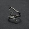Steampunk antique silver adjustable octopus ring rings