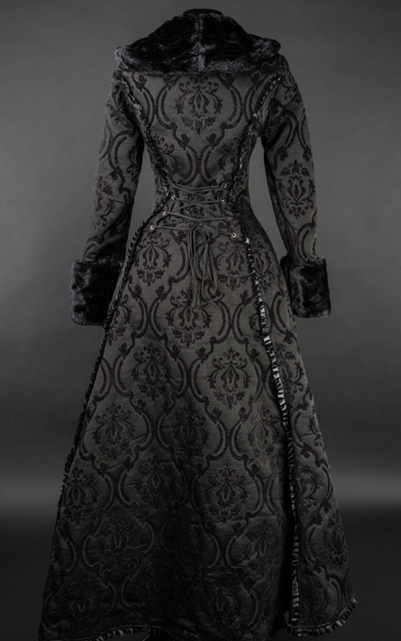 rebelsmarket_ladies_black_jacquard_victorian_gothic_long_fur_trim_winter_coat_9_to_ship_coats_4.jpg