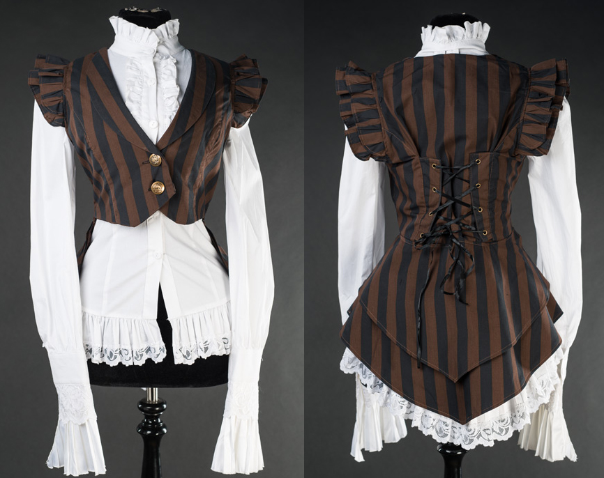 rebelsmarket_ladies_black_brown_striped_steampunk_waist_coat_vest_9_cheap_shipping_standard_tops_3.jpg