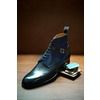 Handmade Mens two tone ankle boots, Round toe Lace up dress boot Handmade Mens Two Tone Ankle Boots, Round Toe Lace up Dress Boot