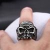 Mens motor harley davidson double guns skull rings rings