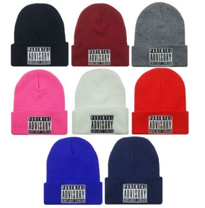Basics Knit Parental Advisory Explicit Beanies | RebelsMarket