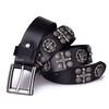 Leather belt with studs and crosses belts and buckles