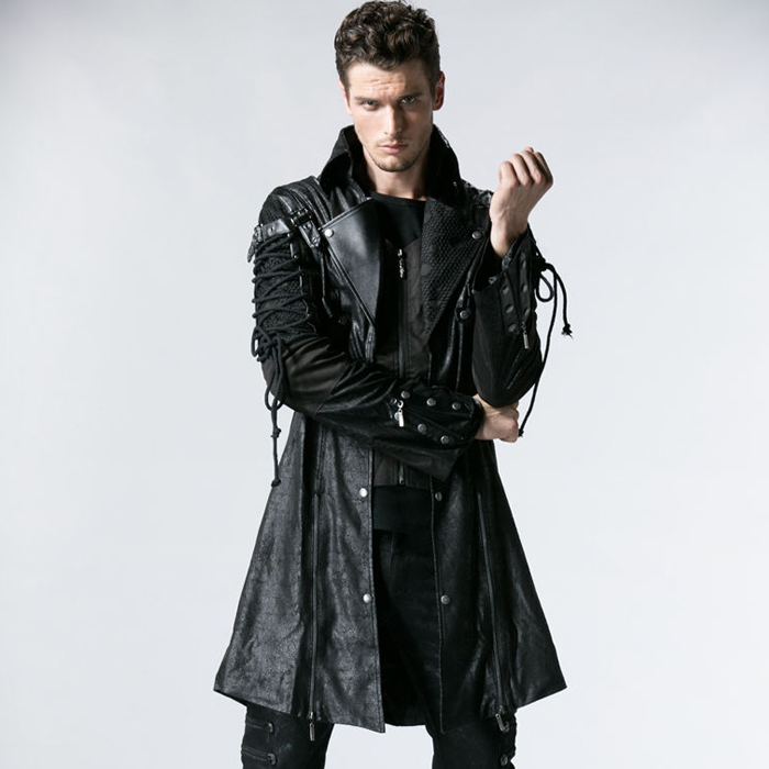 Best 25 Long Leather Jacket Mens Ideas On Vintage Burberry London Women Ribbed Panel Leather Trench Coat