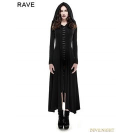 Black Gothic Long Knit Hooded Dress Q 290 Black Gothic Long Knit Hooded Dress Q 290