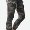 Punk torn distressed broken hole ashy gray verdigris tie dye mummy legging leggings
