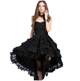 Black Gothic Lolita Strapless Dove Tail Party Dress To Ship Worldwide Black Gothic Lolita Strapless Dove Tail Party Dress To Ship Worldwide