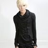 Cowl neck lace up top t shirts