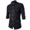 Multi pocket epaulette 3 4 sleeve dress shirt shirts
