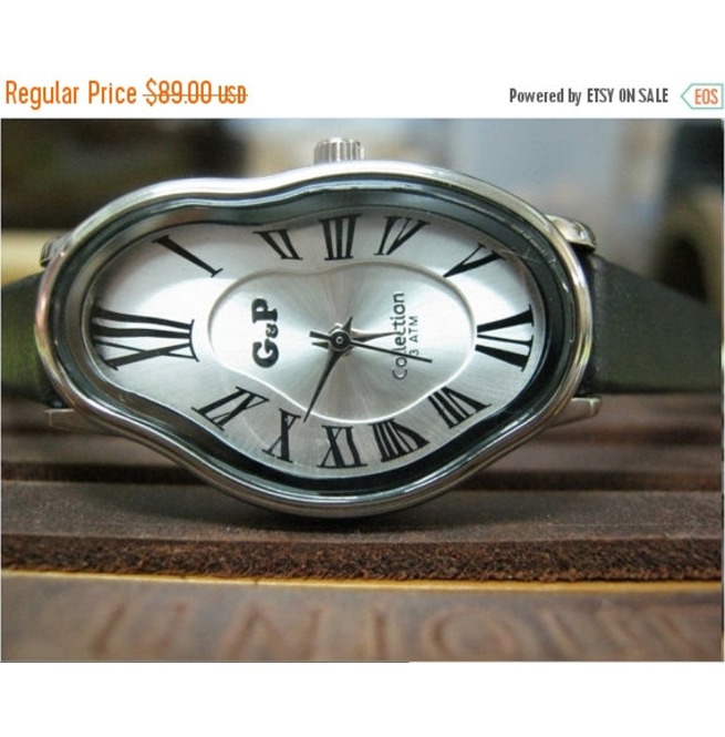Leather Wrap Watch, Melting Time Wrist Watch,Wavy RebelsMarket