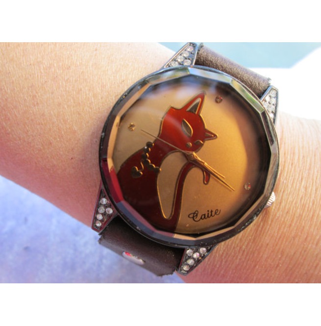 Leather Wrap Watch, Melting Time Wrist Watch,Wavy Cat RebelsMarket