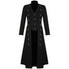 Mens steampunk military trench coat long jacket black gothic vtg halloween coats