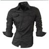 Slim fit turn down collar casual long sleeve shirt shirts