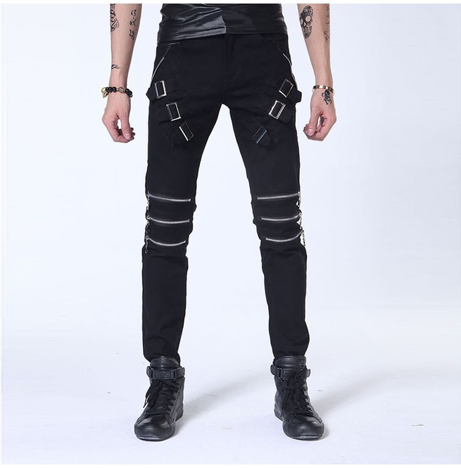 Pants with buckles and zippers Outlet