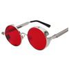 Steampunk gothic round flash lens mirrored sunglasses sunglasses